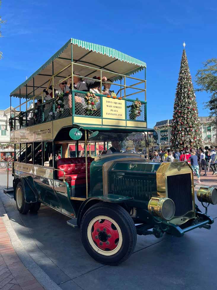 Disneyland Transportation Main Street mock vintage bus